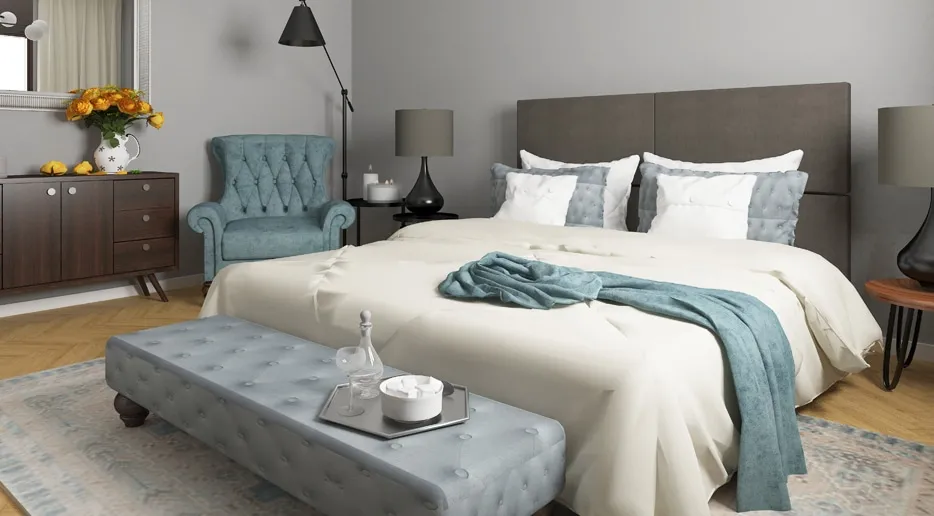 gray bedroom