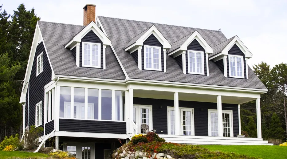 casa con revestimiento de madera negra