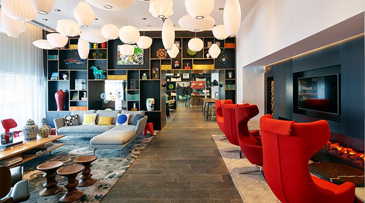 A room filled with furniture and a table