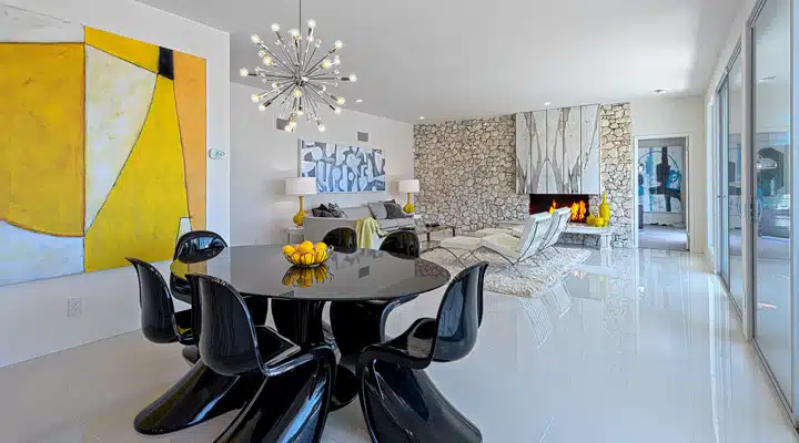 605 A room filled with furniture and a large window