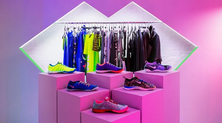 1403_DSA_Nike_072 A pink box filled with purple flowers on a table