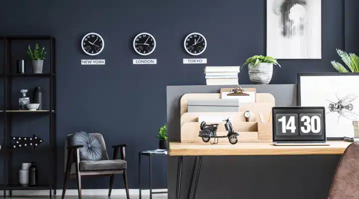 1910-Dark-and-Stormy-012020 A desk with a computer on a table