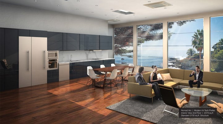 A living room filled with furniture and a large window