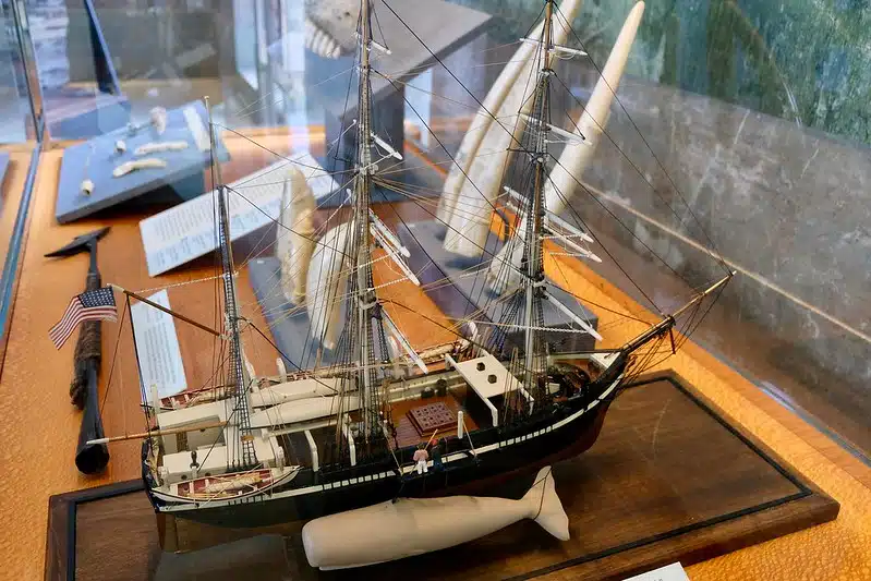 27460041248_ab22d698bb_c A boat sitting on top of a wooden table