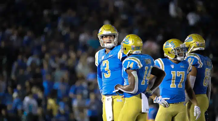 NCAA Football: Utah Utes at UCLA Bruins, October 26, 2018, The R A baseball player holding a bat