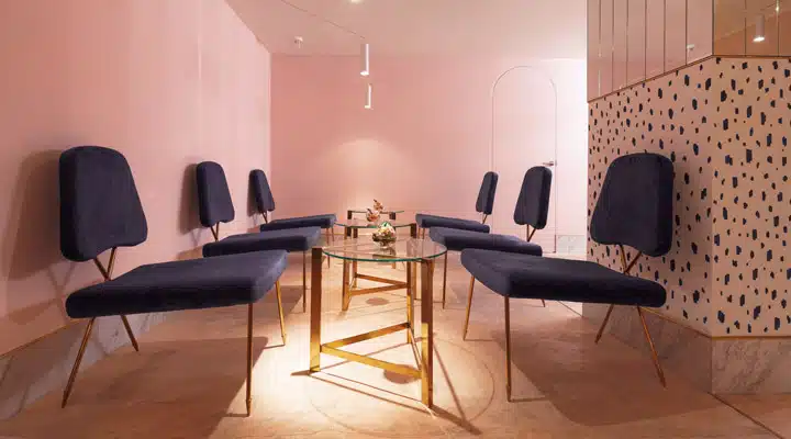 5 A living room with a leather chair