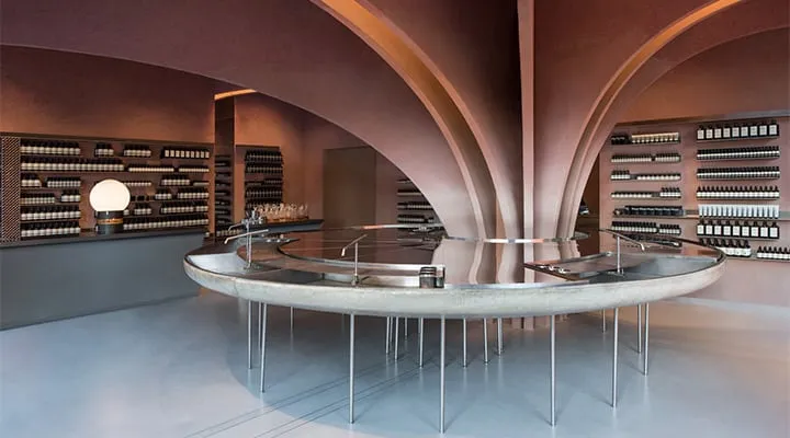 Aesop-1-720x400 A stove top oven sitting inside of a building