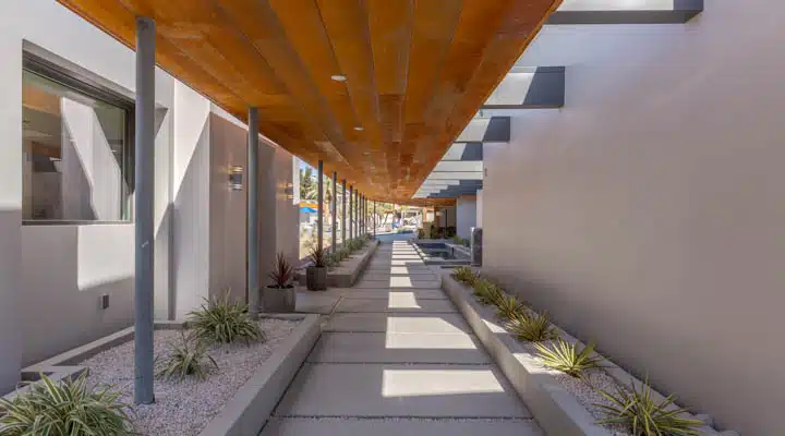 The inside of a building