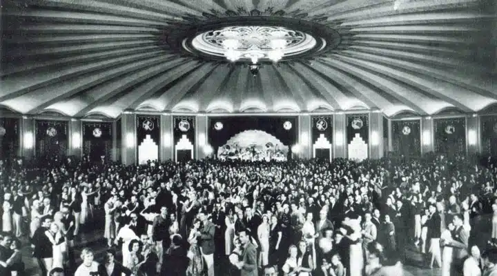 Avalon-Ball A group of people standing in front of a crowd