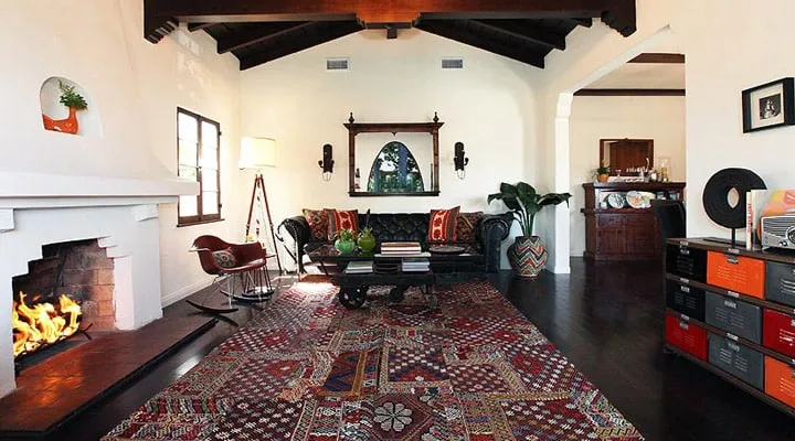 BeverlyGrove-02 A living room filled with furniture and a fire place