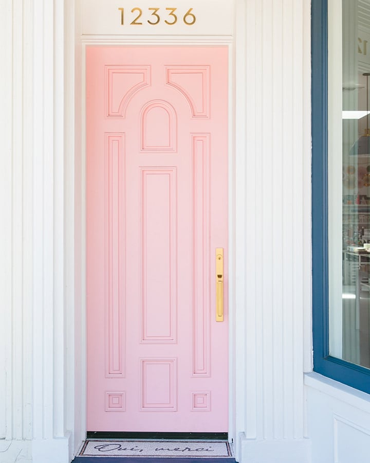 A close up of a doorway in front of a door