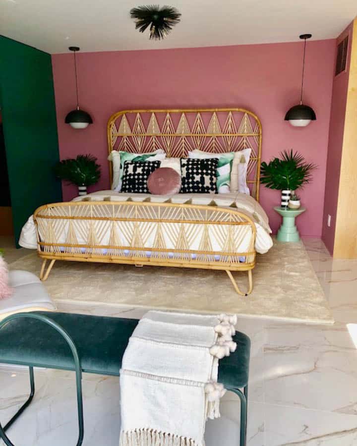 A living room with a couch and a chair