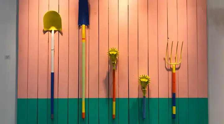 Cartoon A close up of a green door