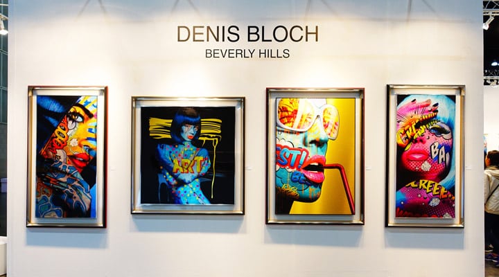 A room with art on the wall