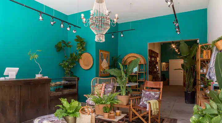 DunnEdwards_08162017-029 A room filled with furniture and vase of flowers on a table