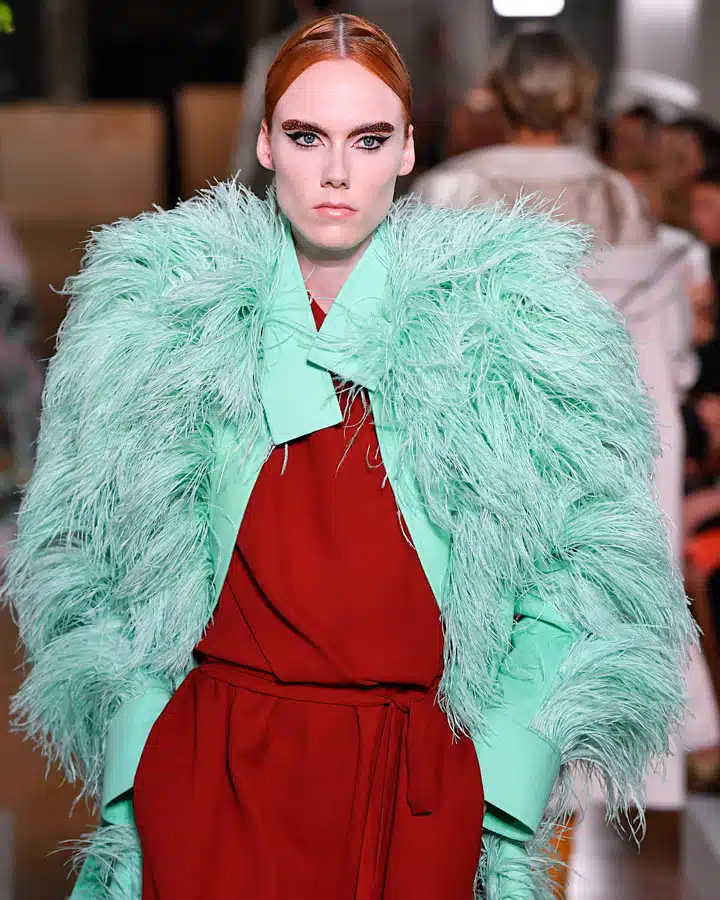 Valentino : Runway - Paris Fashion Week - Haute Couture Fall/Winter 2019/2020 A person wearing a blue dress