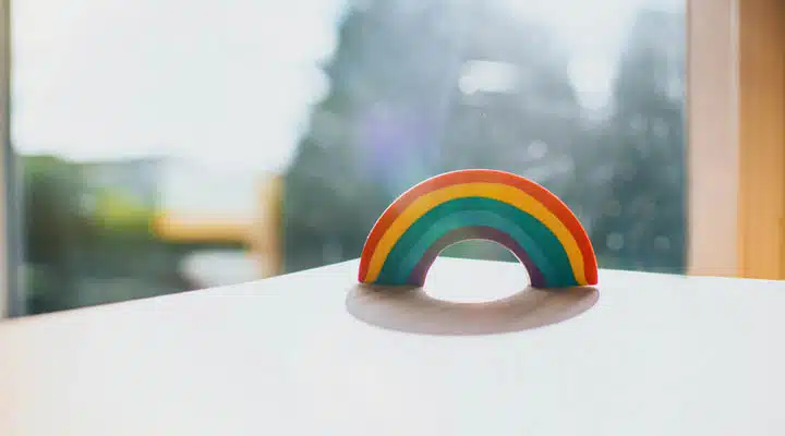 Rainbow A close up of a cup