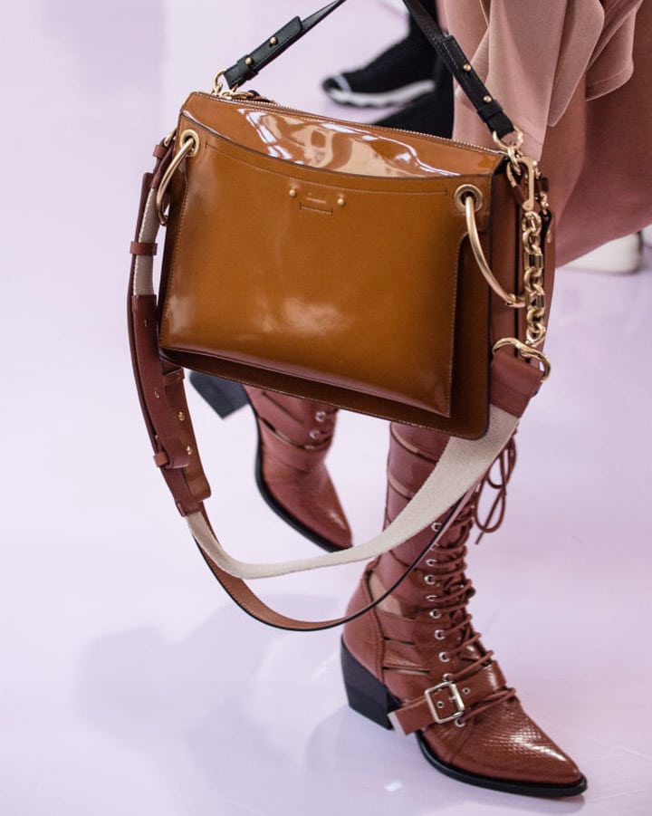 A brown leather bag
