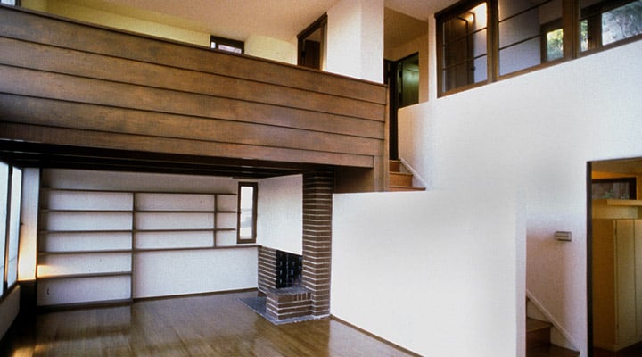 A room with a large window