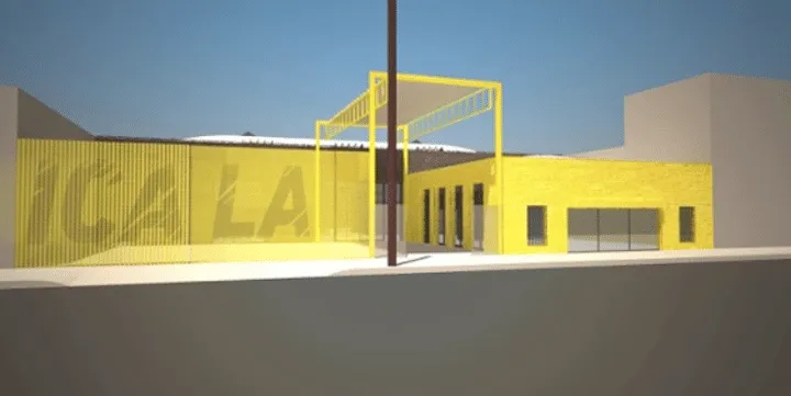 ICA_LA Primer plano de un cartel