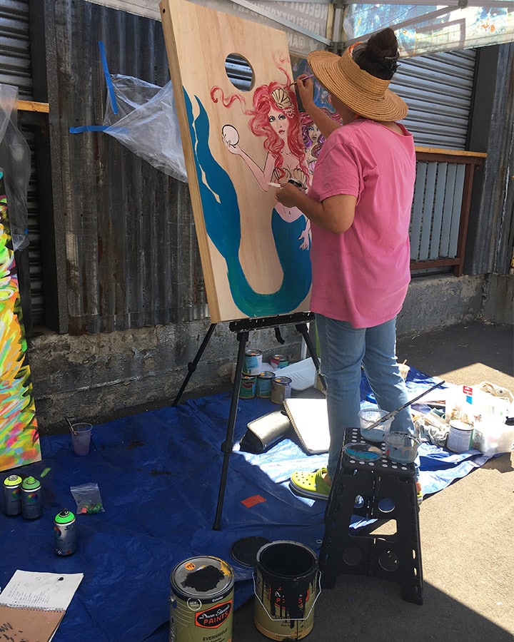 A person standing in a room