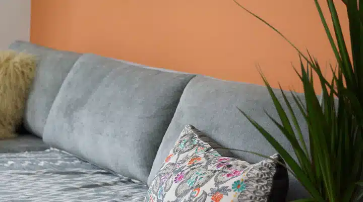 IMG_6831 A vase of flowers sitting on a sofa