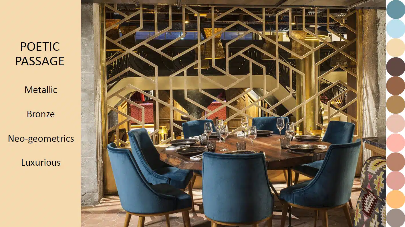 Poetic_Passage_5 A kitchen with a blue chair