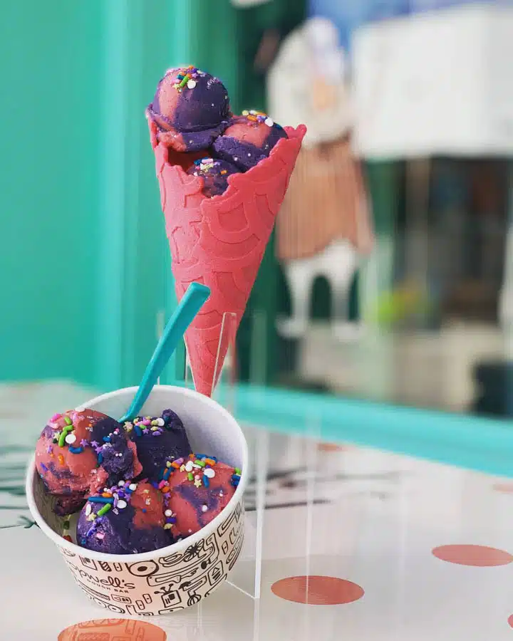 Scoopwells_Cone-720x900 A cake sitting on top of a table