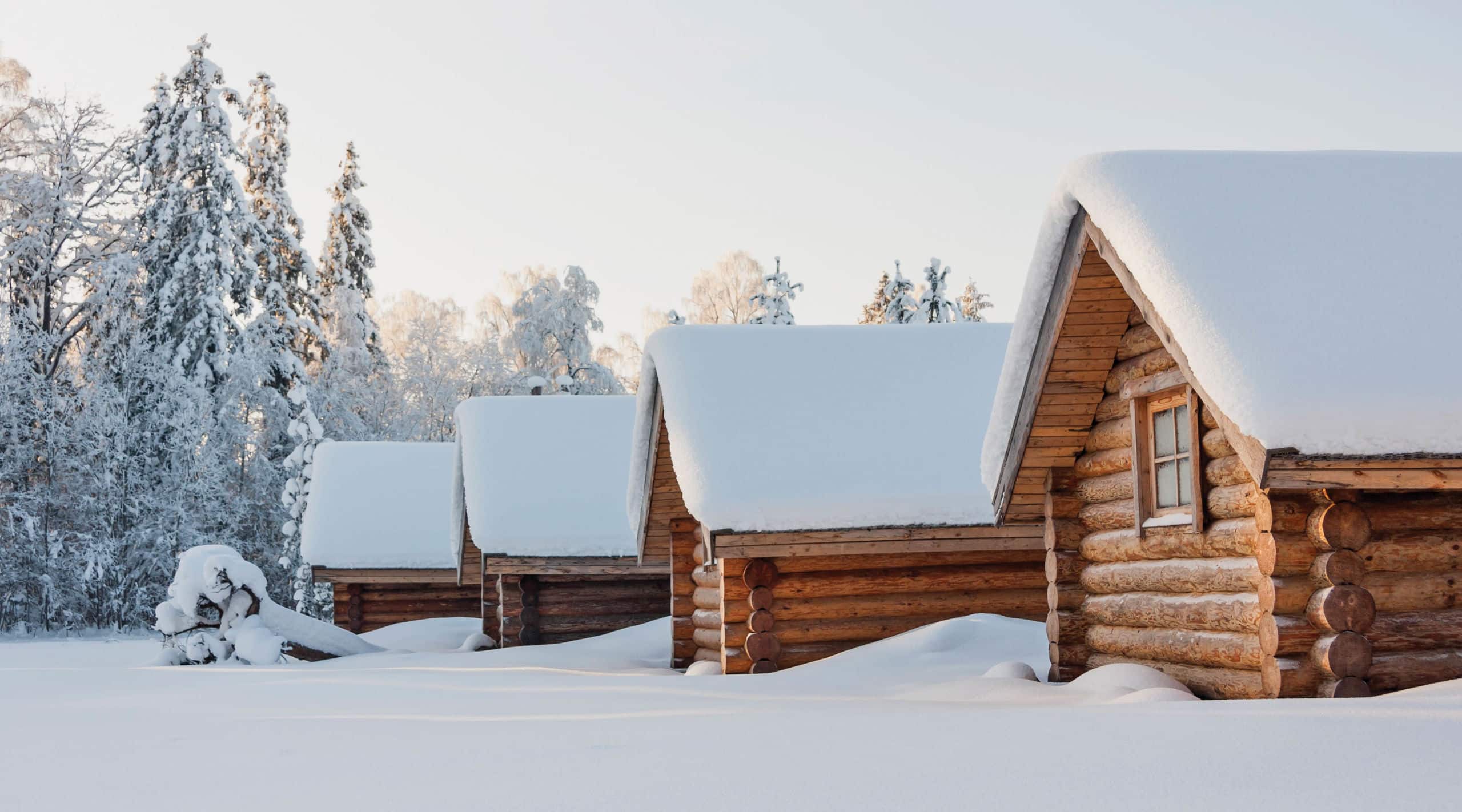Una casa cubierta de nieve