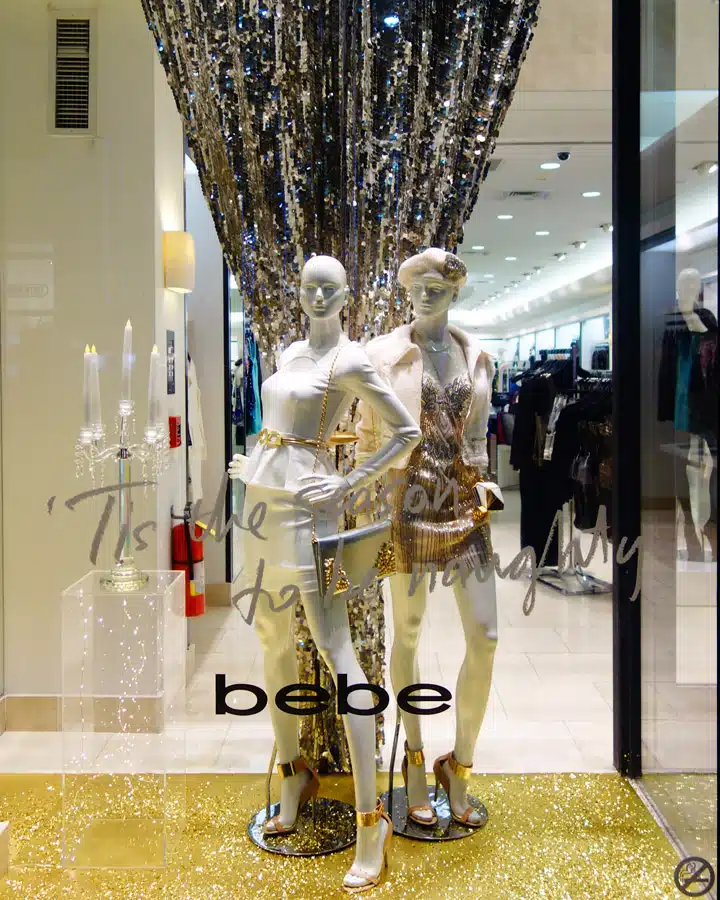 bebe A glass display case