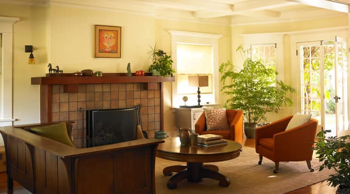 A living room filled with furniture and a large window