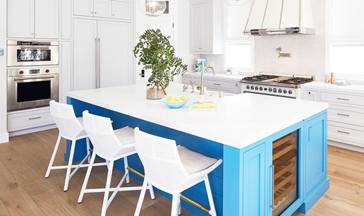 A kitchen with a dining table