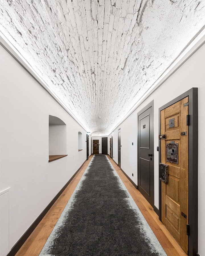 A narrow room