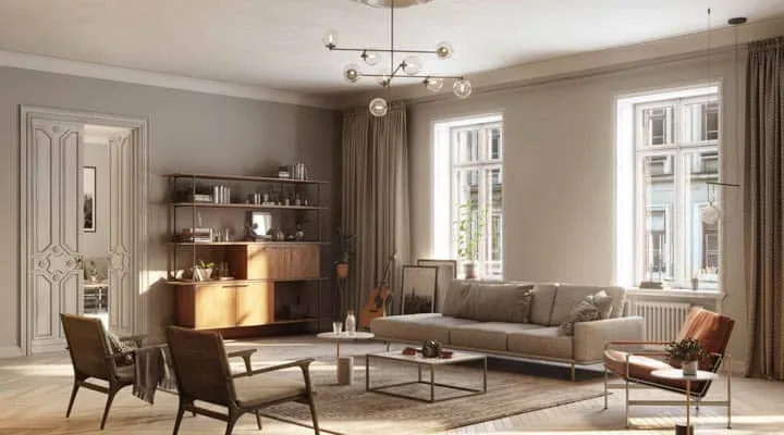 Full Furnished living Room A living room filled with furniture and a large window