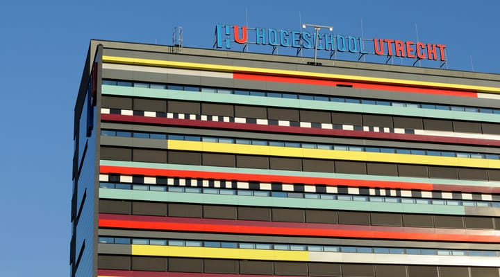 A large orange building