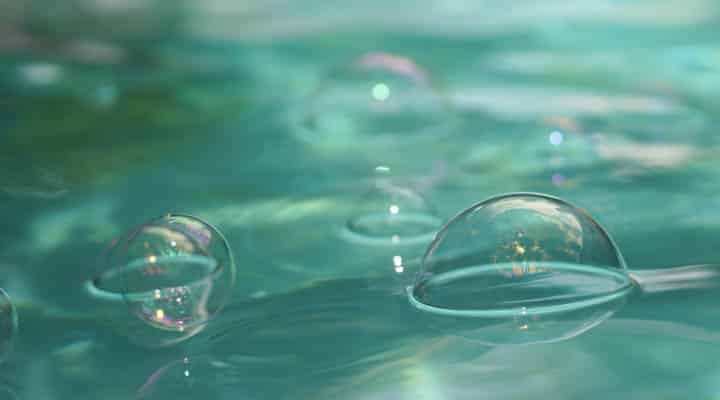 A close up of some water