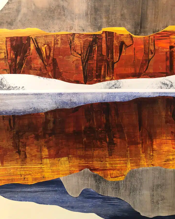 red-rocks A painting of a canyon