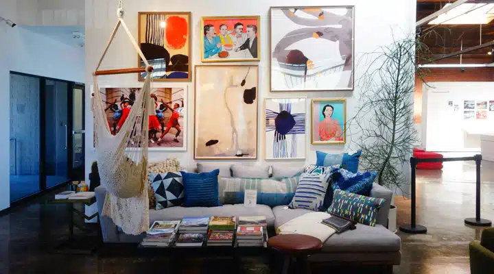 shop-2 A living room filled with furniture and a fireplace