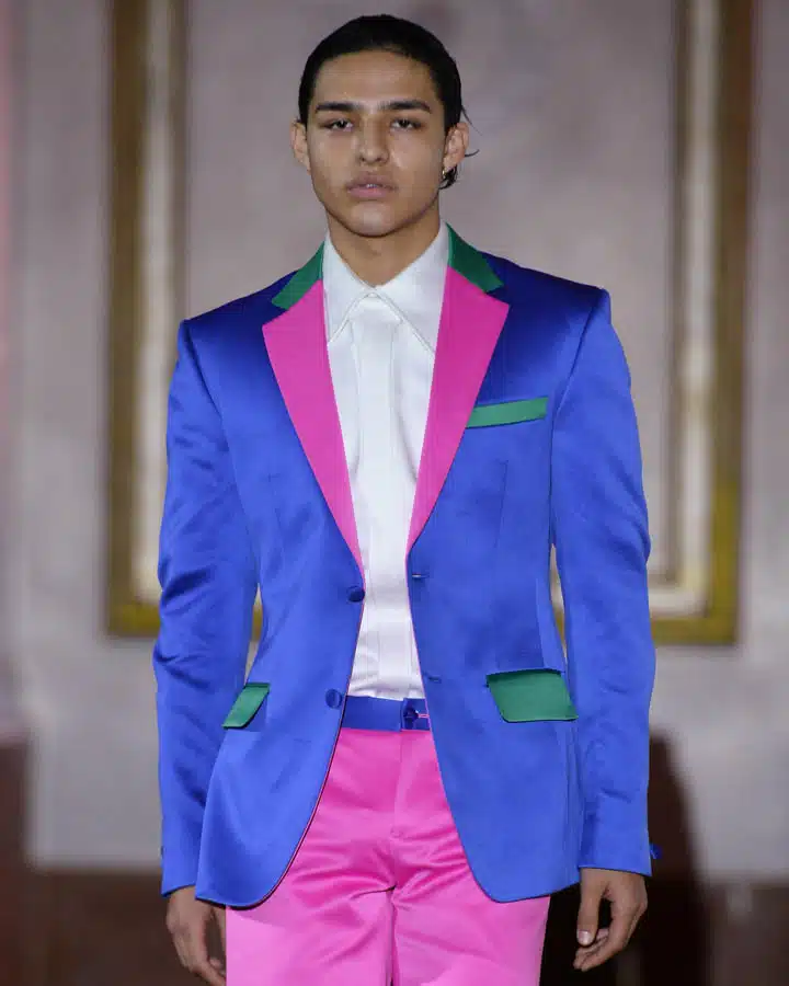NYFW hiTechMODA Spotlight on the New Era of Fashion - Collection: Couleur A man wearing a suit and tie