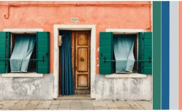 A building with a green door