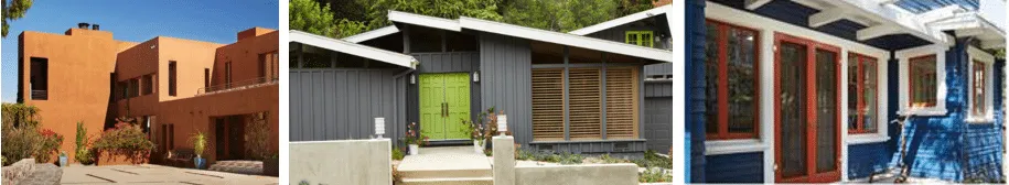 A house with trees in the background