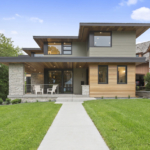 A large lawn in front of a house