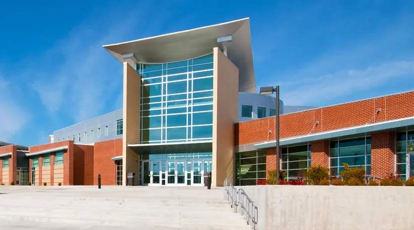 A large brick building