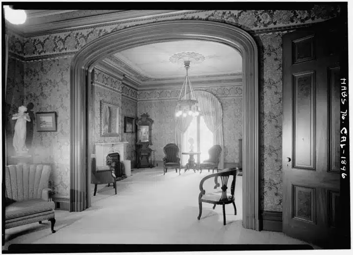 A room filled with furniture and a large window