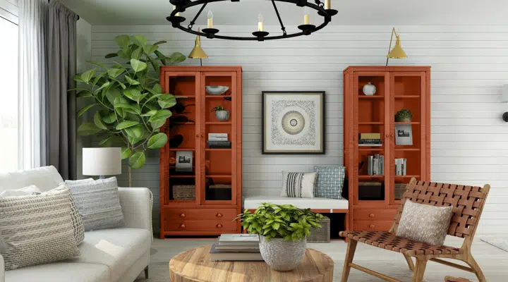 Un salón lleno de muebles y un gran ventanal