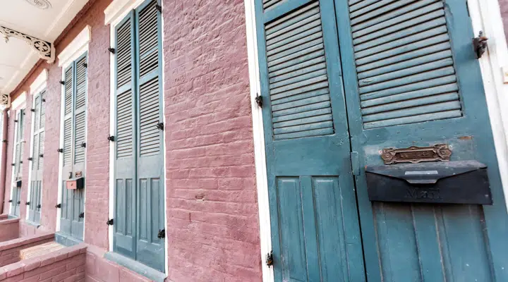 A close up of a brick building
