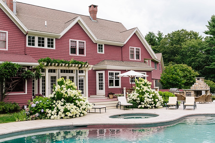 A small house in a pool of water