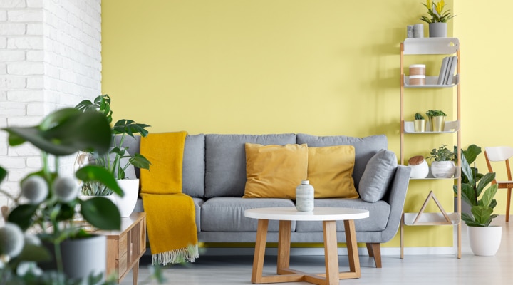 A living room with a leather chair