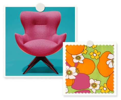 1960s Photo and fabric swatch