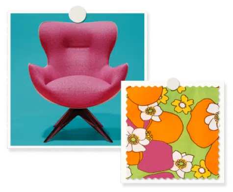 1960s Photo and fabric swatch